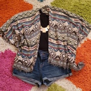 Express brand fringed poncho